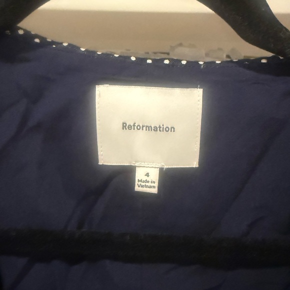 Reformation Soraya Linen Dress - Navy - Picture 4 of 5